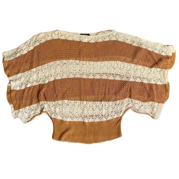 Kerisma Lightweight camel Creme open Knit Sweater Kimono Oversized sleeve M/L - Picture 2 of 9